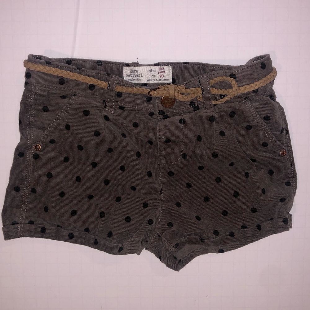 Zara Girls corduroy shorts with belt